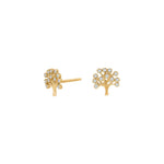 8ct. gold earrings Tree of Life w/cz