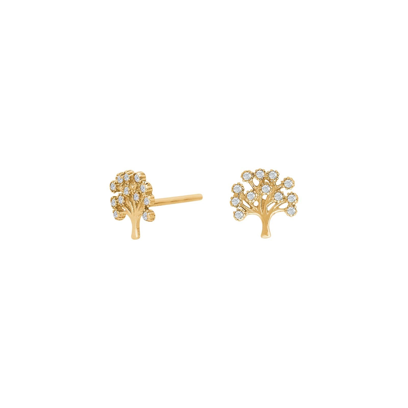 8ct. gold earrings Tree of Life w/cz