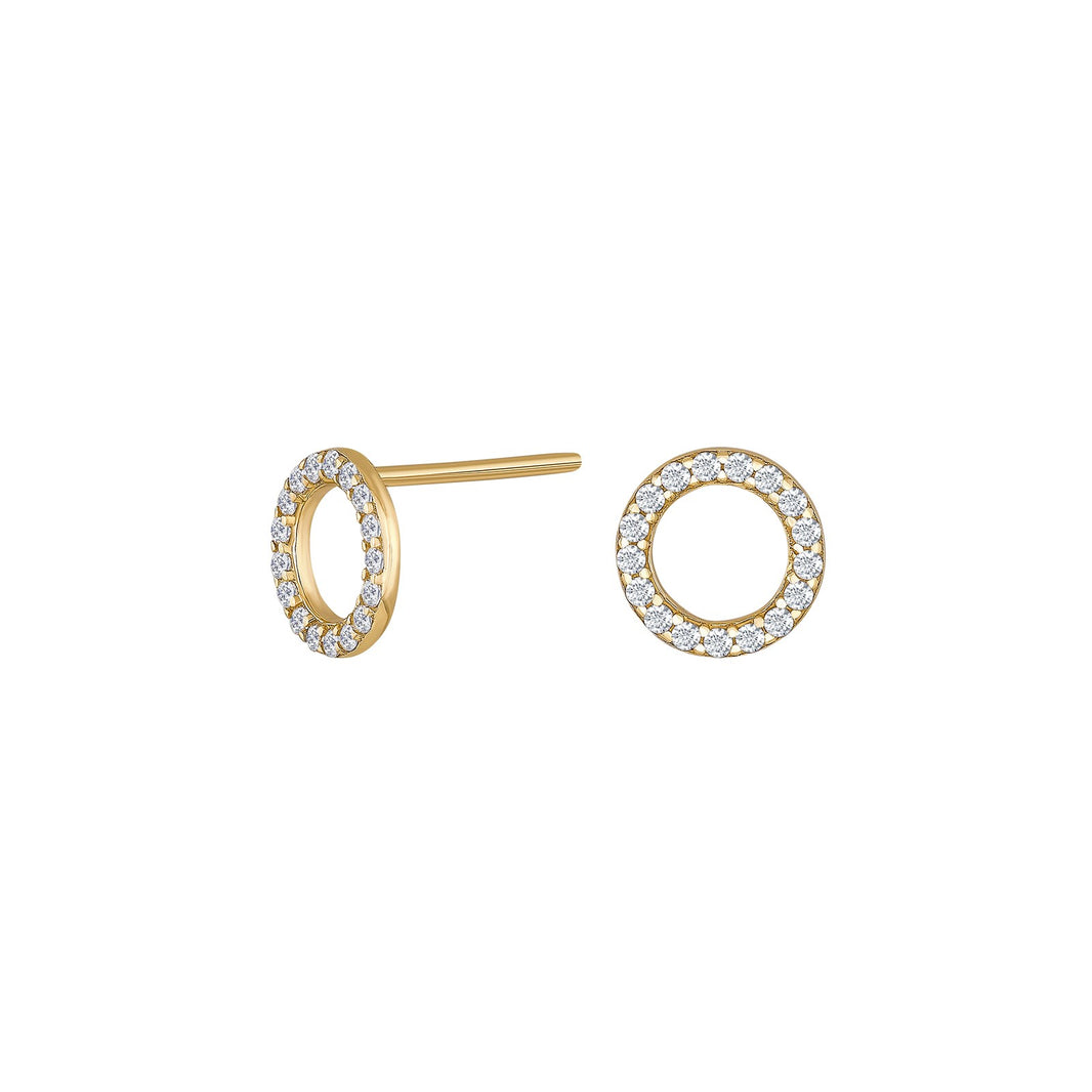 8ct. gold earrings circle w/cz