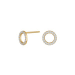 8ct. gold earrings circle w/cz