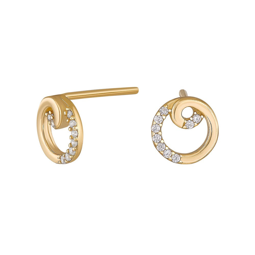 8ct. gold earrings circle w/cz