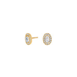 8ct. gold earrings oval roset w/cz