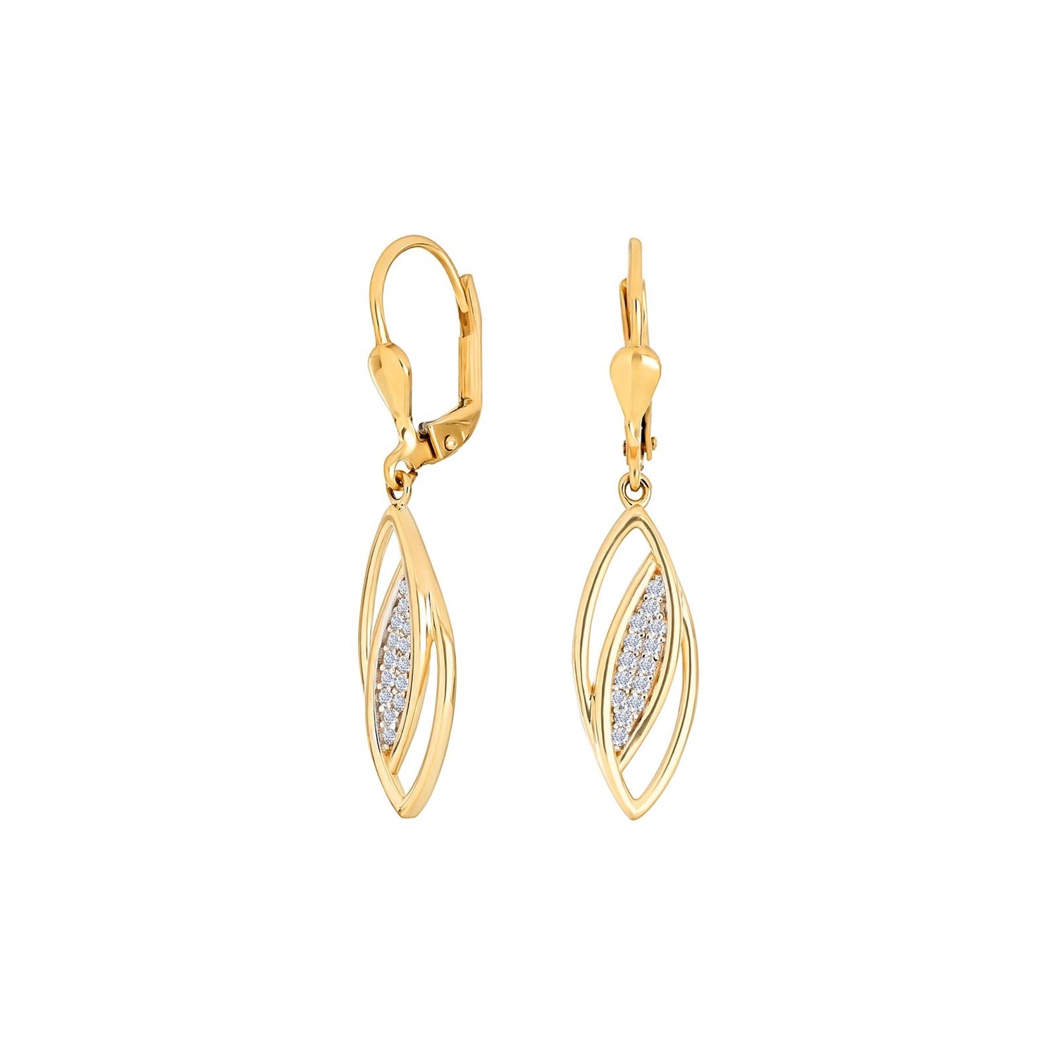 8 Karat Goldohrringe mit Zirkonia
