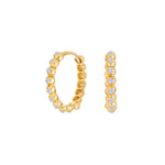8 Karat Gold Creolen mit Kugeln + Zirkonia 15 mm