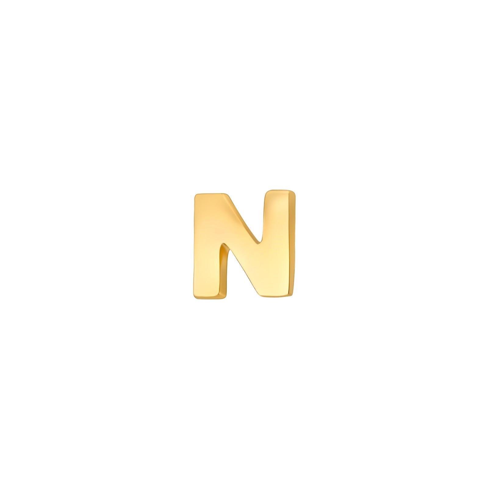 14 kt. gold earring letter - 1 pc.