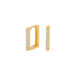8 Karat Gold Creolen Quadrat mit Zirkonia