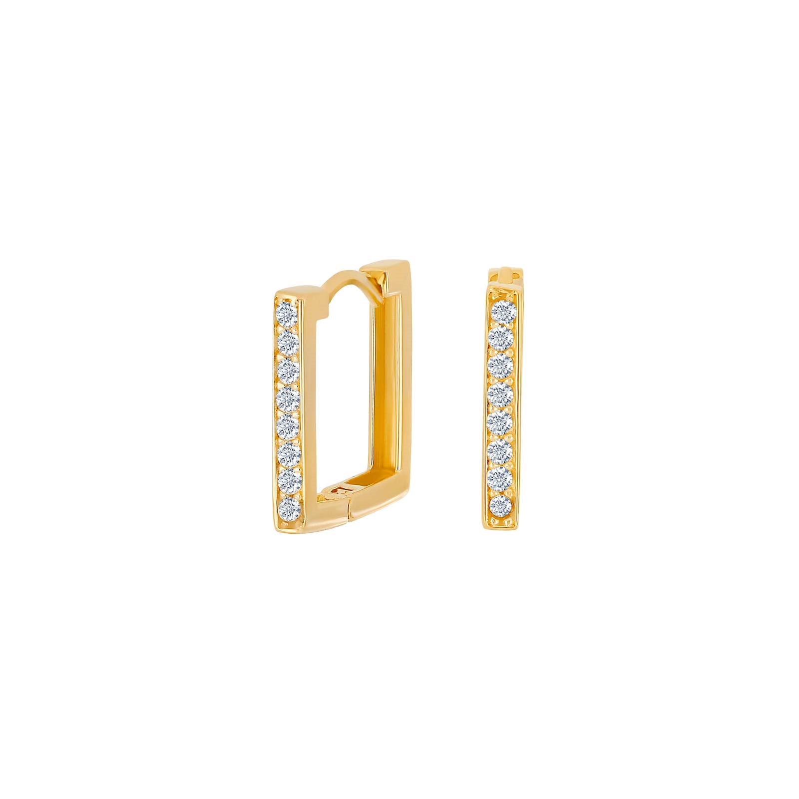 8 Karat Gold Creolen Quadrat mit Zirkonia