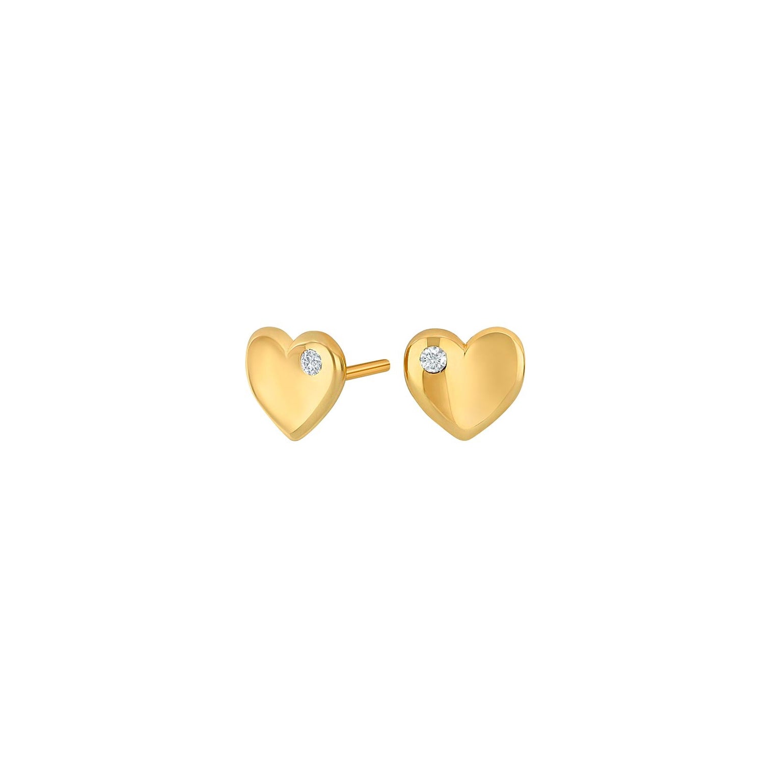 8kt. Gold Ohrringe Herz m/cz