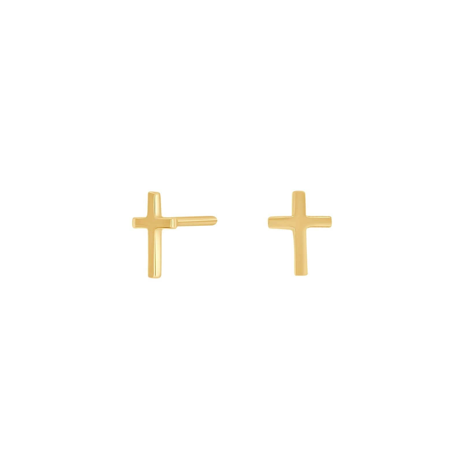 8ct. gold earrings cross w/cz