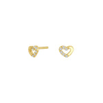 8ct. gold earrings heart w/cz