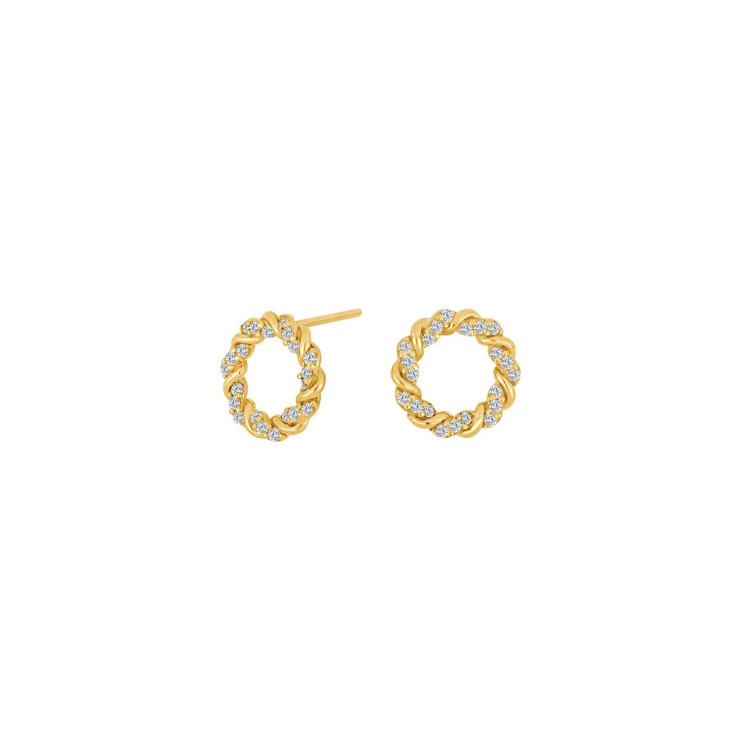 8Kt. Gold Ohringe Kreis m. cz