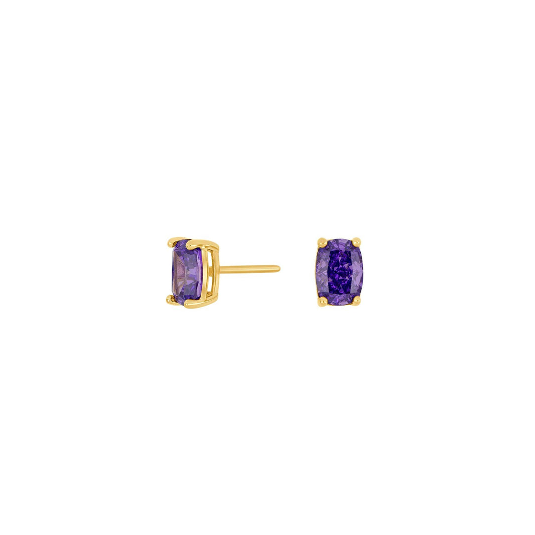 8ct. gold earrings w. synt. Amethyst