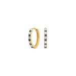 8ct. gold hoops w/synt. sapphire and cz