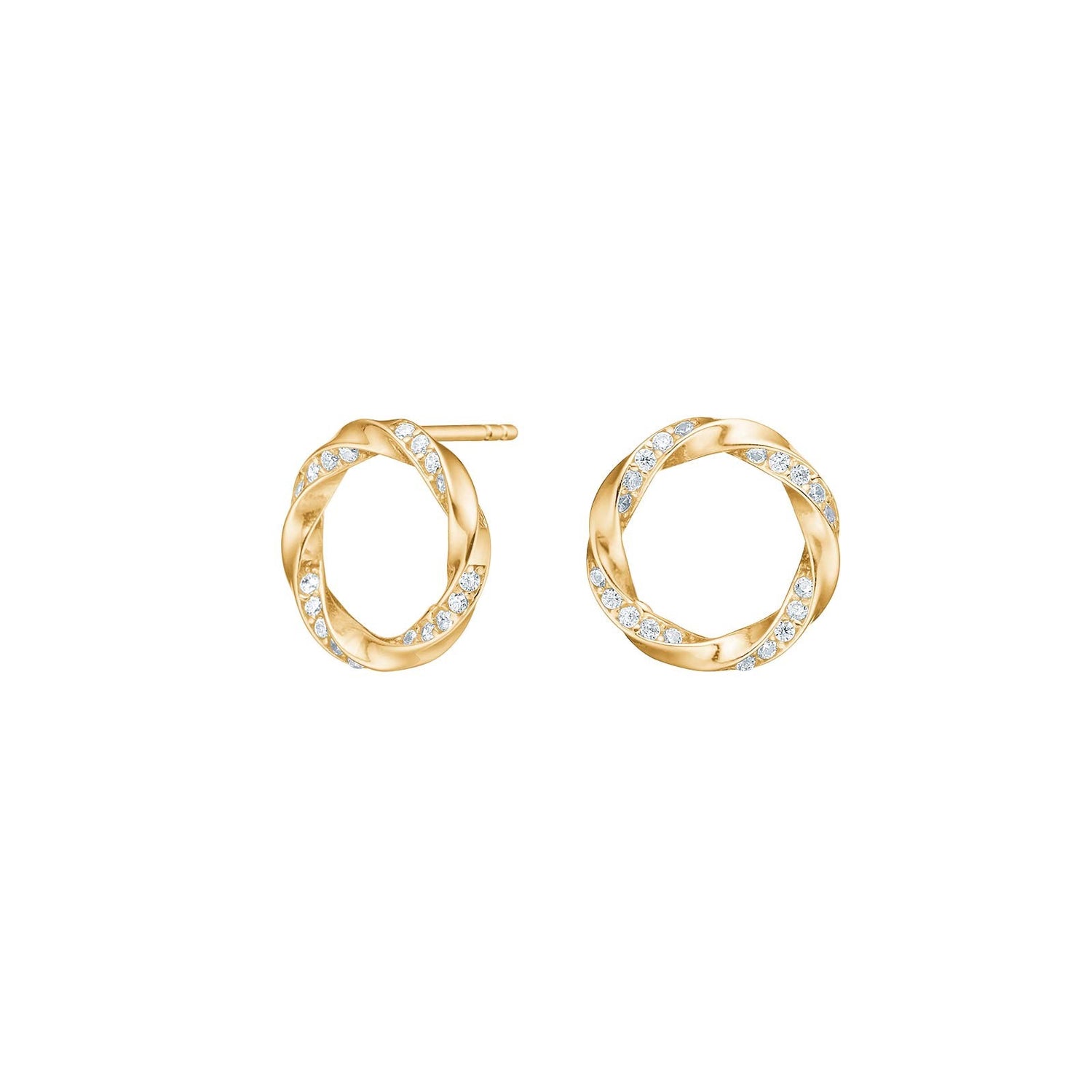 8kt. Gold Ohrstecker Kreis m. cz