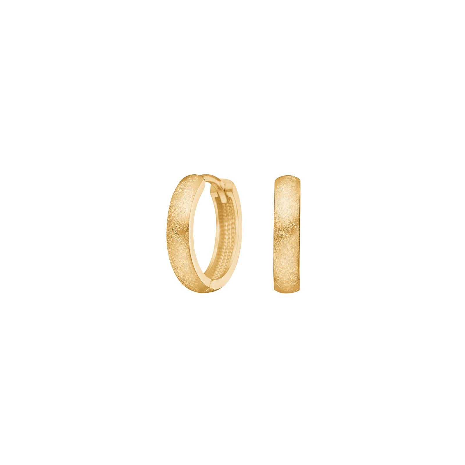 8kt. guldcreoler blank/mat 14mm