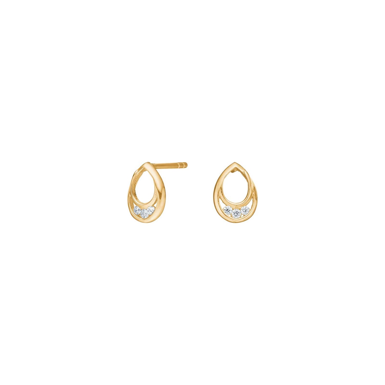 8kt. Gold Ohrstecker m. cz