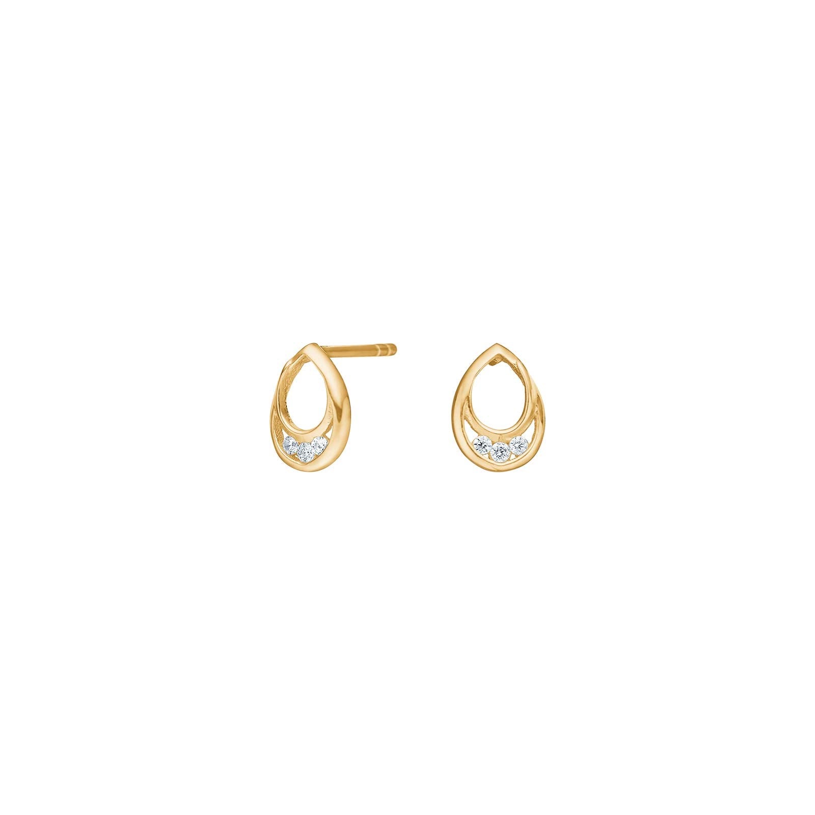 8ct. gold earrings w. cz