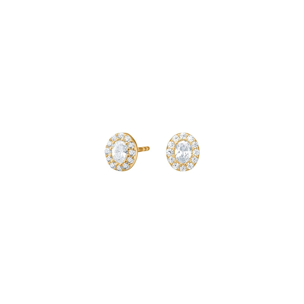 8ct. gold earrings w. cz