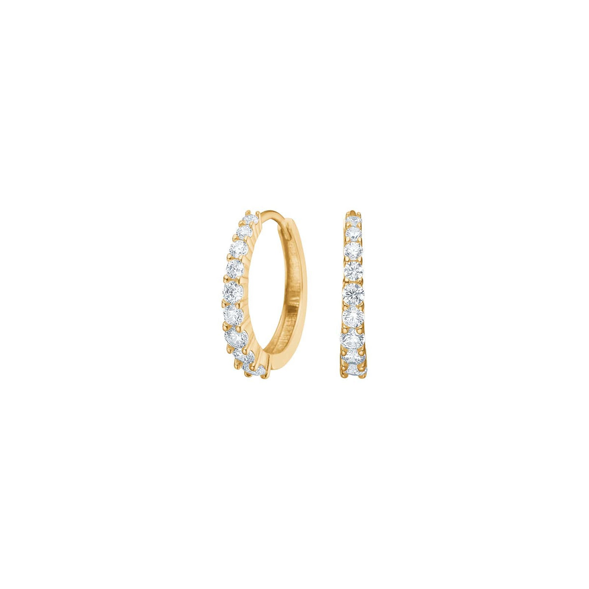 8ct gold hoops w. cz