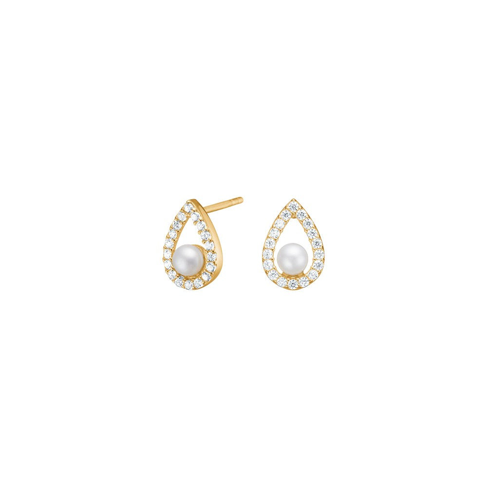 8kt. Gold Ohrstecker m. cz und FWP