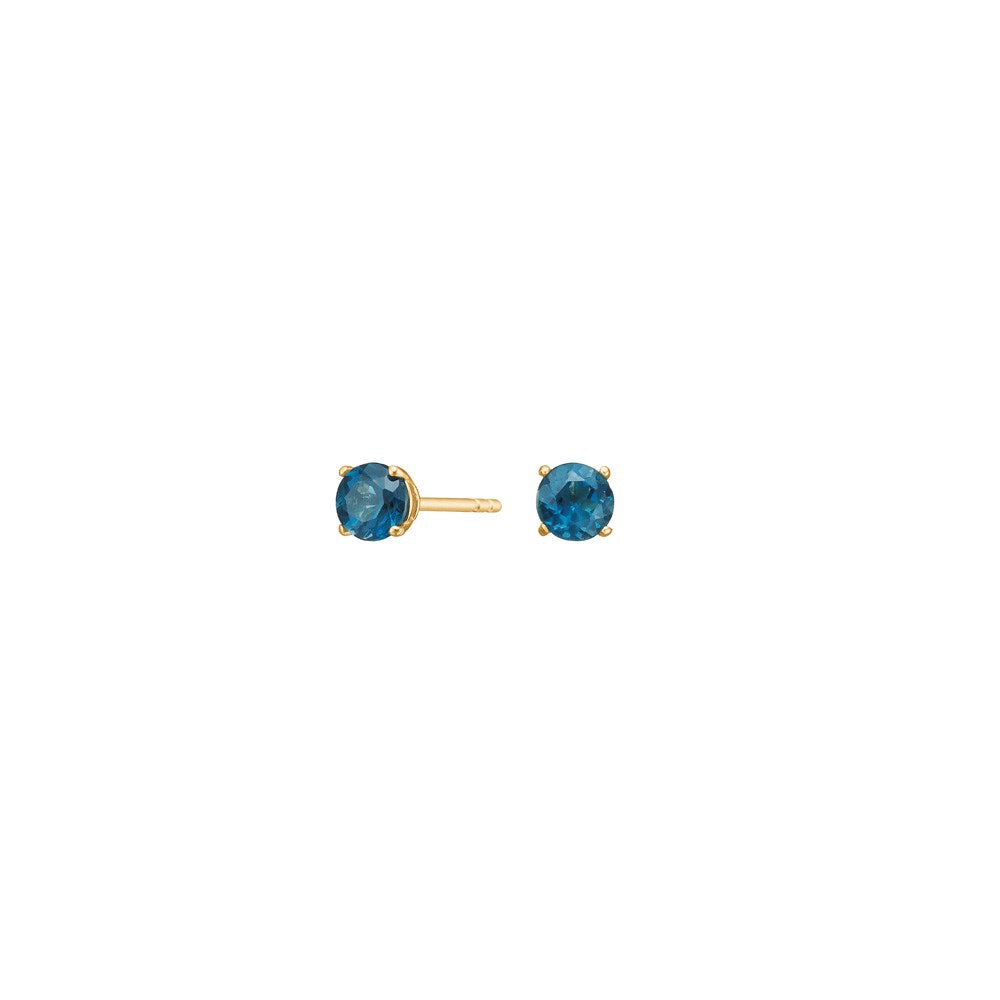 8kt. Ohrstecker  m 4mm Londoner blau Topas