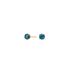 14ct. gold earrings w. London blue topaz