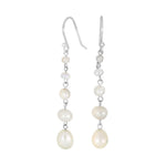 Rhd. silver earring PEARL52