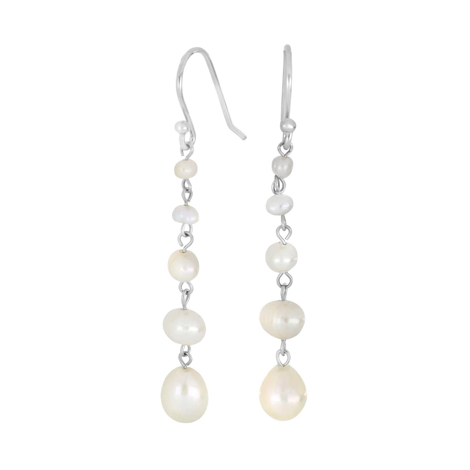 Rhd. silver earring PEARL52