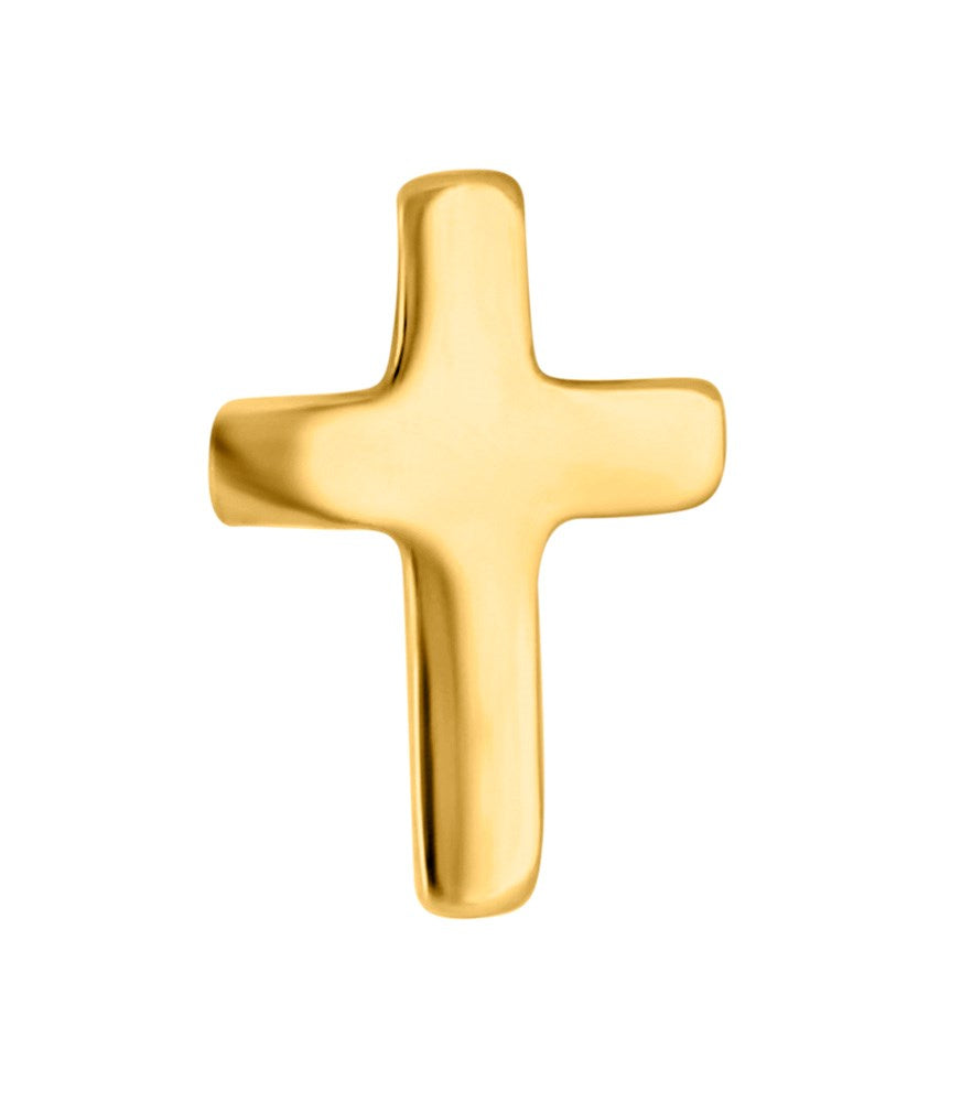 SON Stahl Ohrring IP gold Kreuz 1 Stück