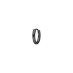 SON steel hoop earring IP black 12mm 1 pc.