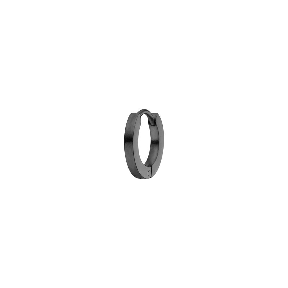 SON steel hoop earring IP black 13,5mm 1 pc.