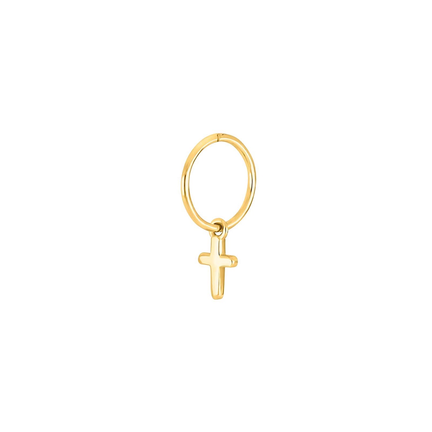 SON Stahl Creolen IP gold Kreuz 1 Stück