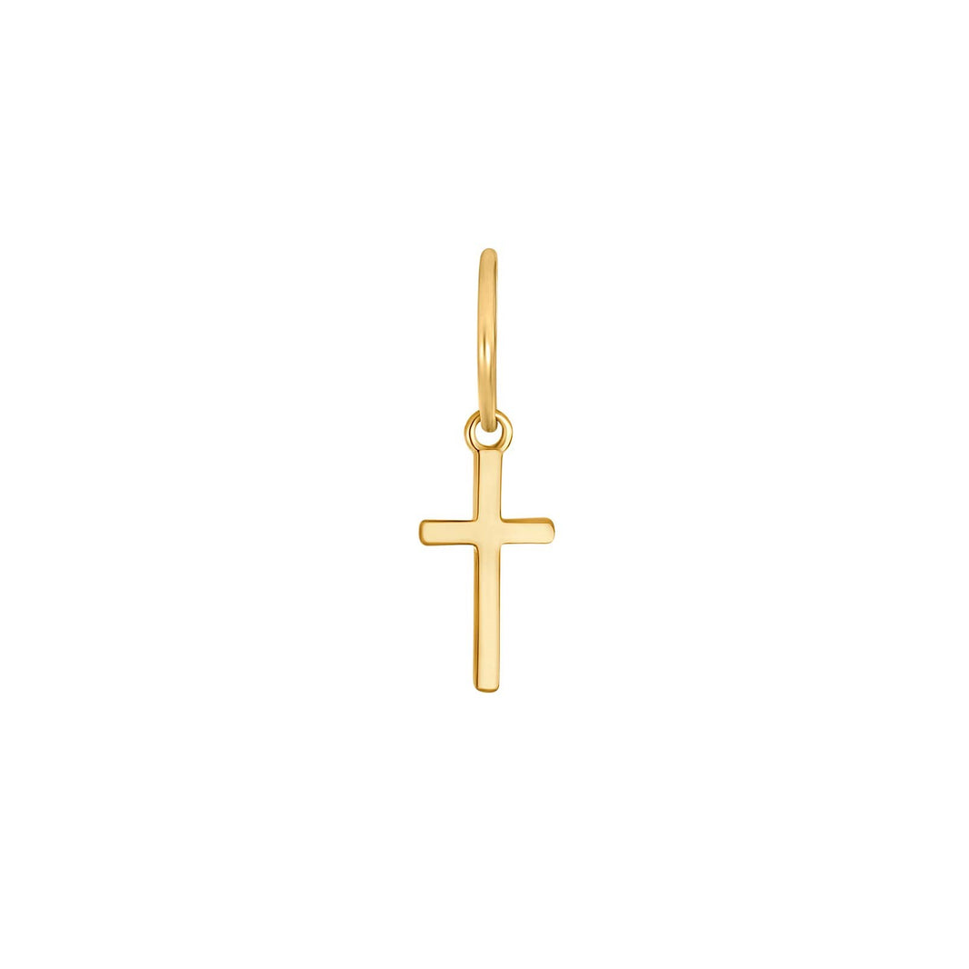 SON Stahl Creolen IP gold Kreuz 1 Stück