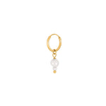 SON steel hoops IP gold with pearl 1 pcs.