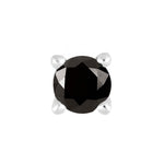 SON steel earring 3mm black cz 1 pcs.