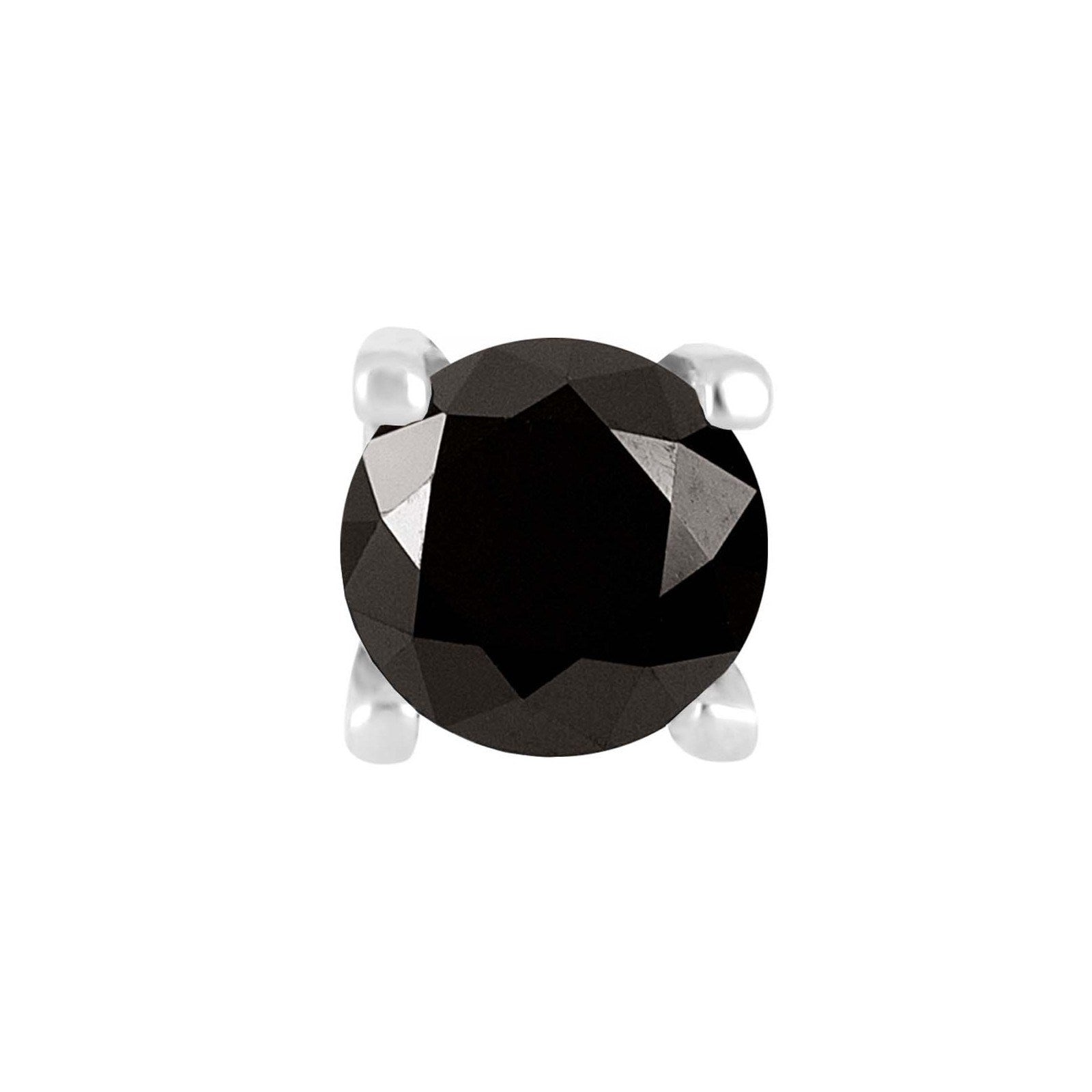 SON Stahl Ohrring 5mm schwarz cz 1 Stück