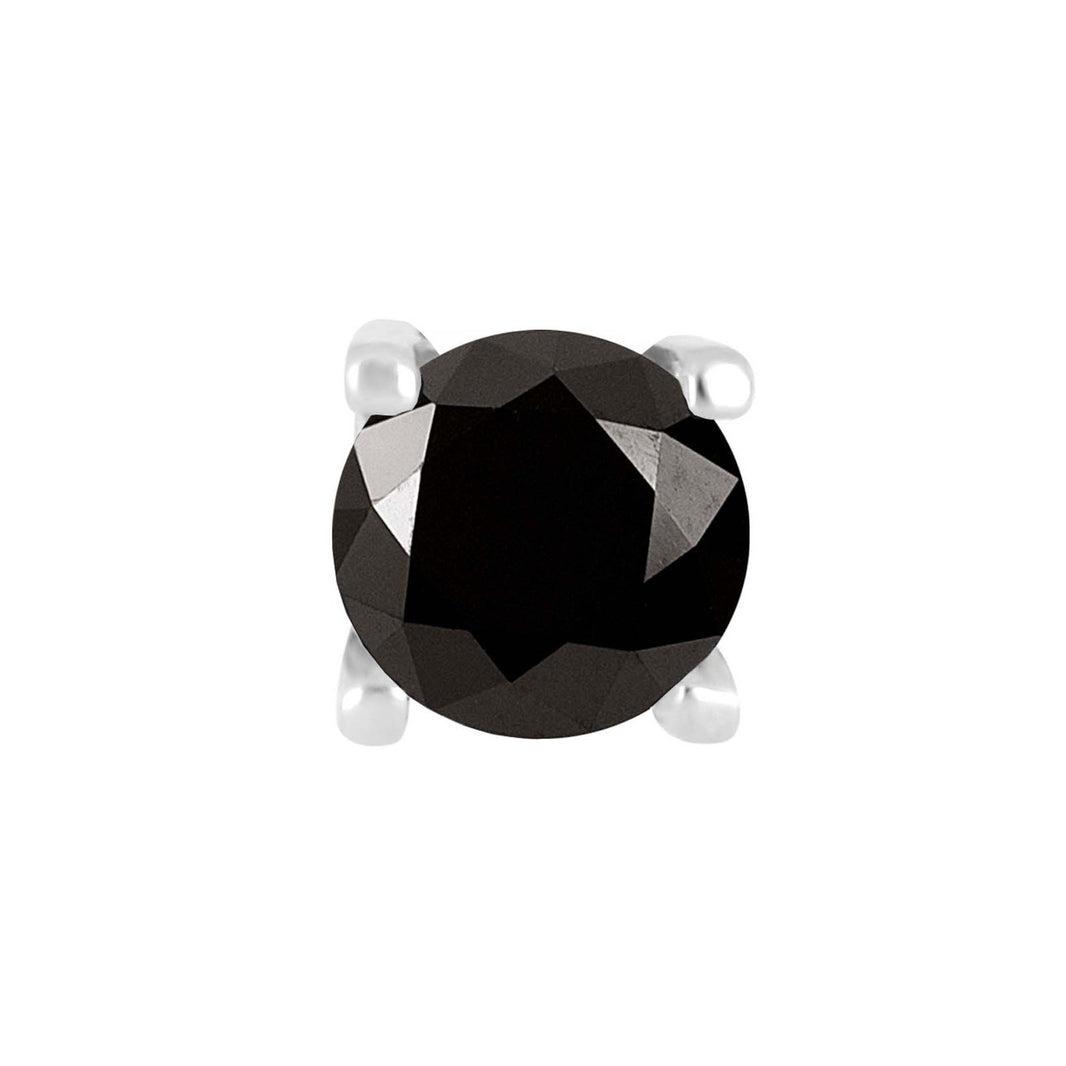 SON Stahl Ohrring 5mm schwarz cz 1 Stück