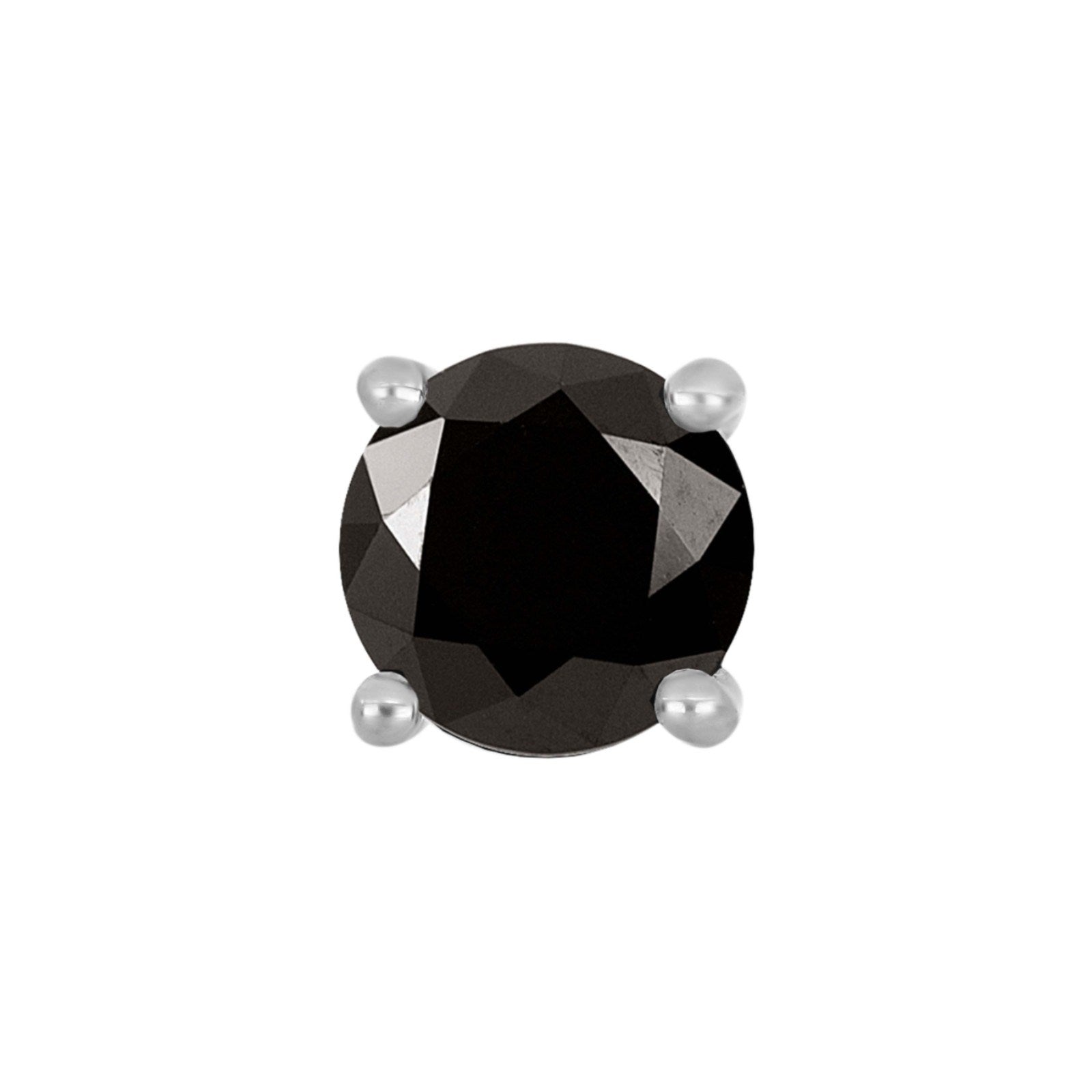 SON Stahl Ohrring 7mm schwarz cz 1 Stück