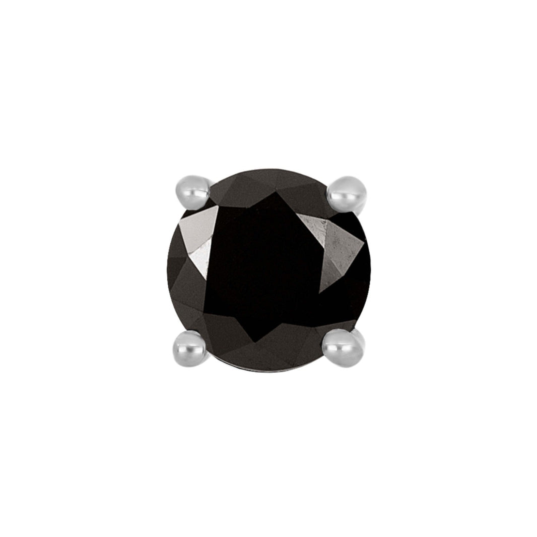SON Stahl Ohrring 7mm schwarz cz 1 Stück