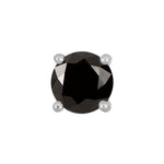 SON steel earring 7mm black cz 1 pcs.