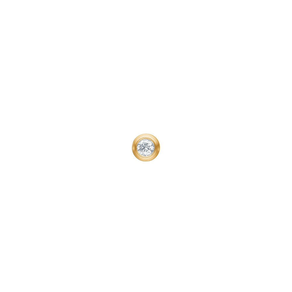 SON steel stud earring 3mm tube setting 1 pc. - IP gold
