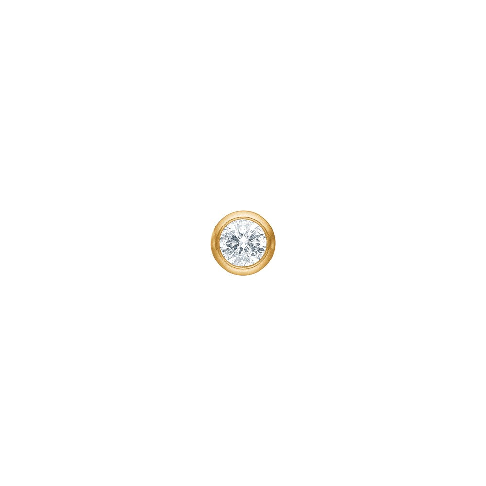 SON steel stud earring 5mm tube setting 1 pc. - IP gold