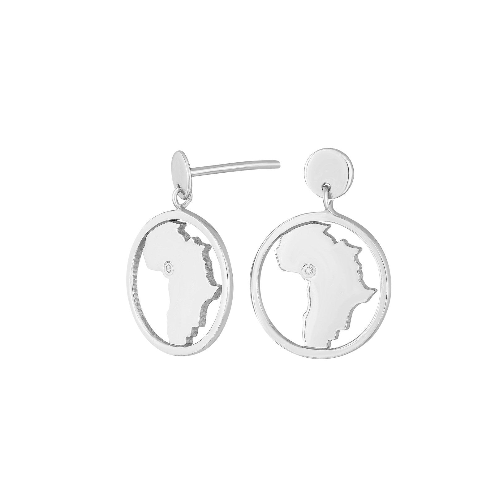 Silver earring Africa LOH 15mm