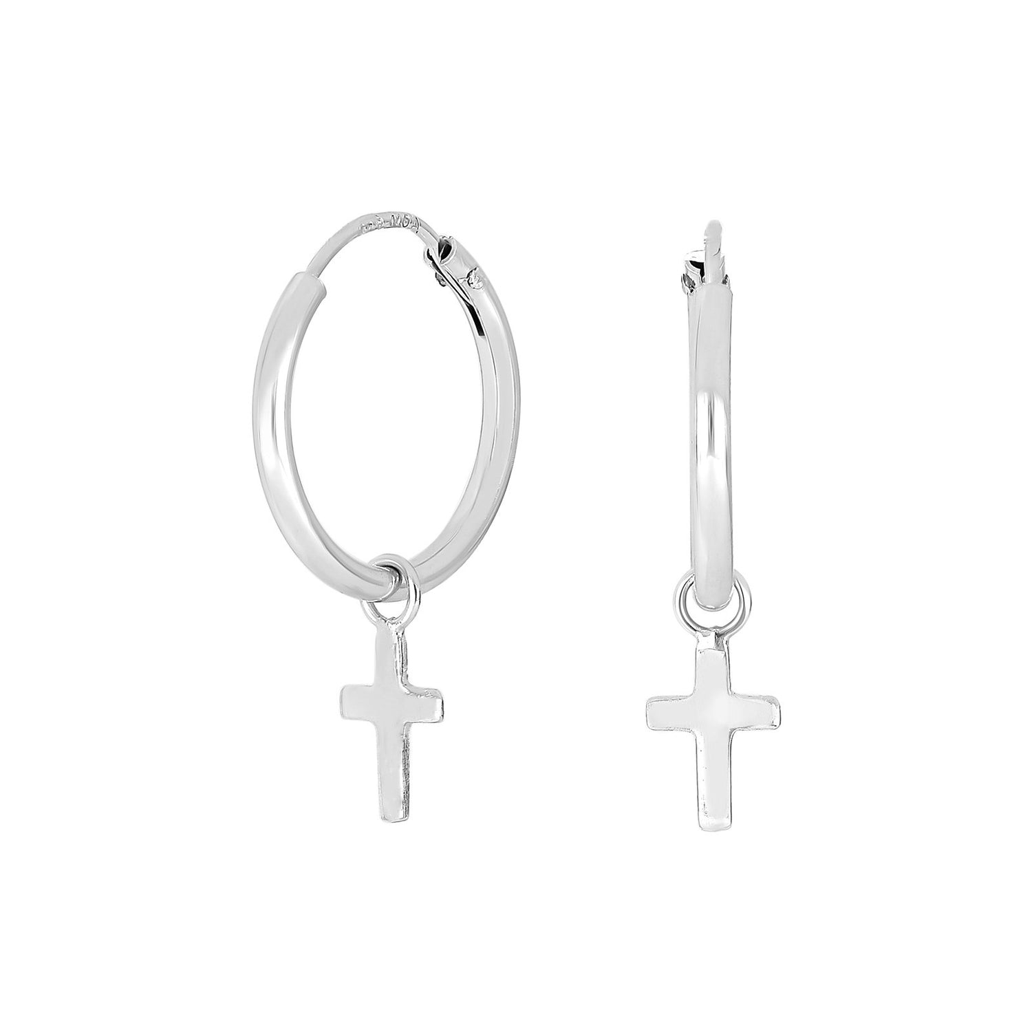 Silber Creolen CROSS52 15mm - Vergoldet
