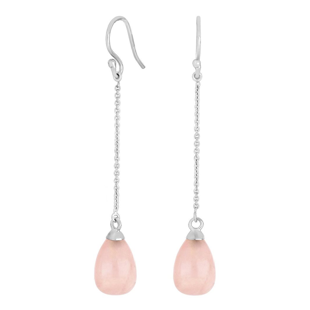 Silver earrings SWEETS52 rose quartz