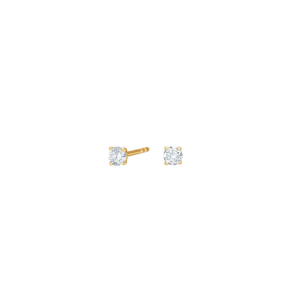 LUXURY 14ct. gold earrings w. lab grown diamond 2x0,125ct TW/VS2 - Gold