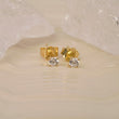 LUXURY 14kt. guldørestikker m. lab grown diamant 2x0,125ct TW/VS2