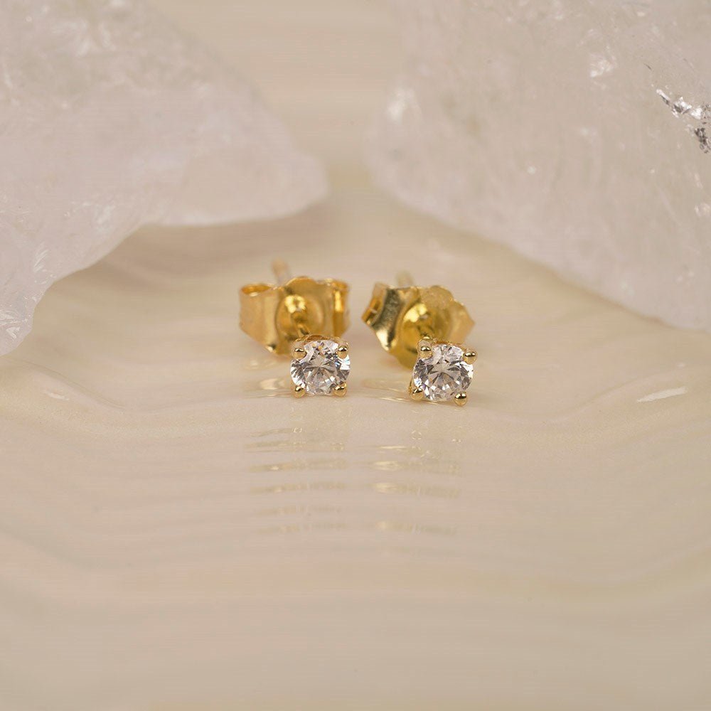 LUXURY 14kt. Gold Ohrstecker  m. Lab Grown Diamant 2x0,125ct TW/VS2