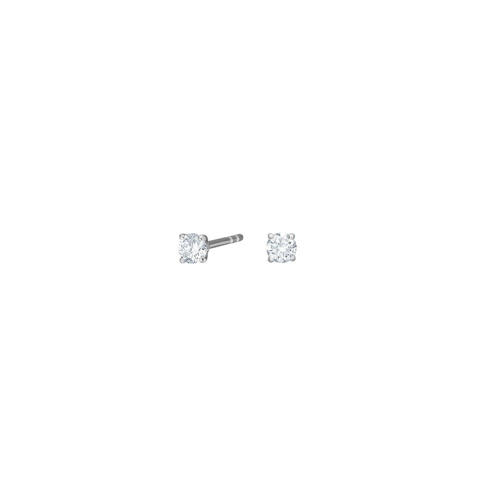 LUXURY 14ct. gold earrings w. lab grown diamond 2x0,125ct TW/VS2