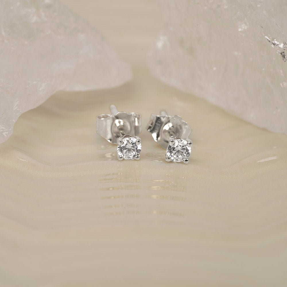 LUXURY 14ct. gold earrings w. lab grown diamond 2x0,125ct TW/VS2 - Gold
